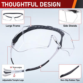 TICONN safety glasses with anti-fog coating maintain clarity during work tasks.