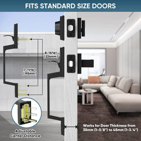 TICONN single-cylinder deadbolt in matte black for durable exterior security.
