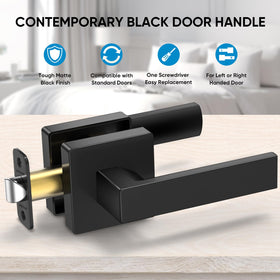 TICONN square lever in matte black ready for quick installation