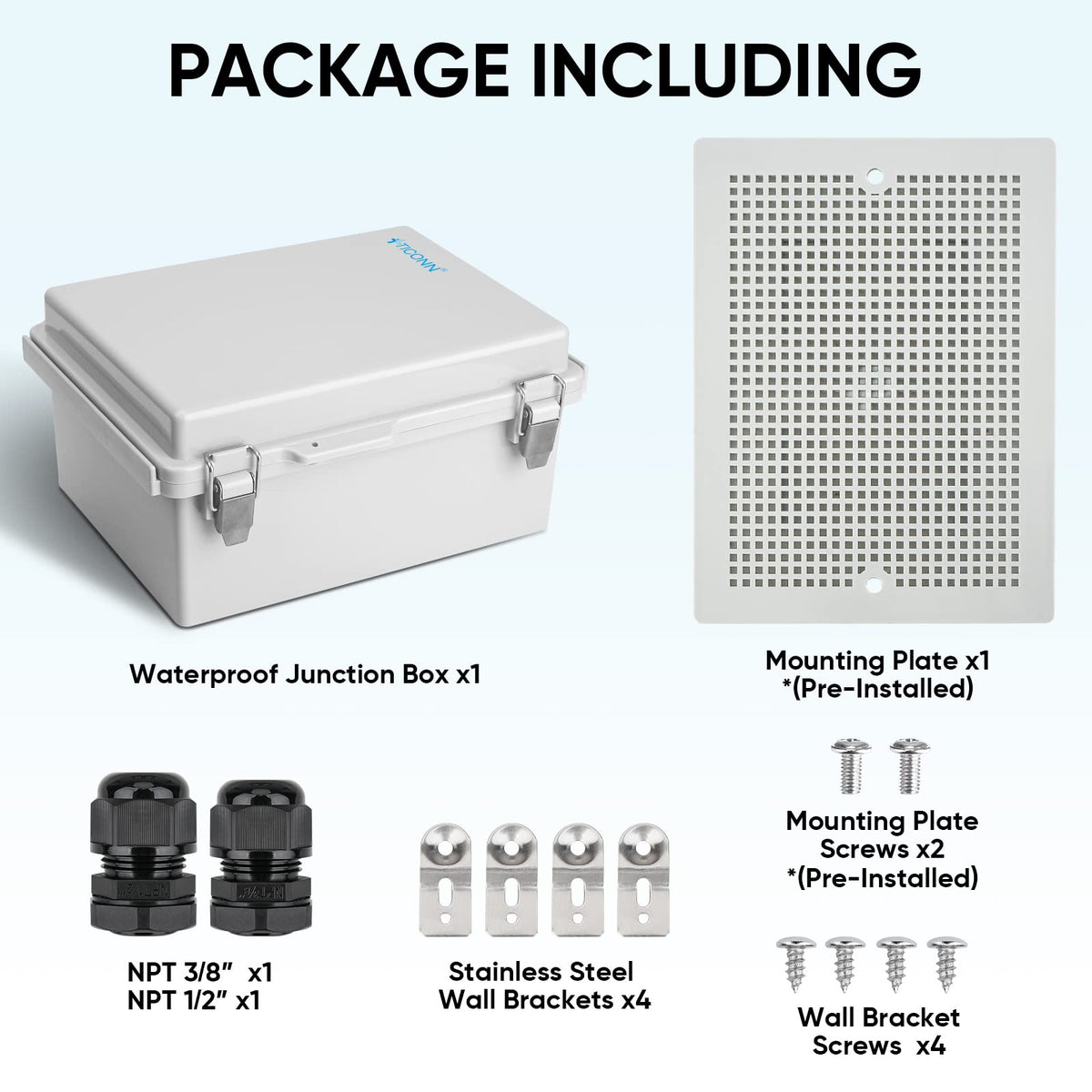 TICONN stainless-steel door latches provide durable, smooth access