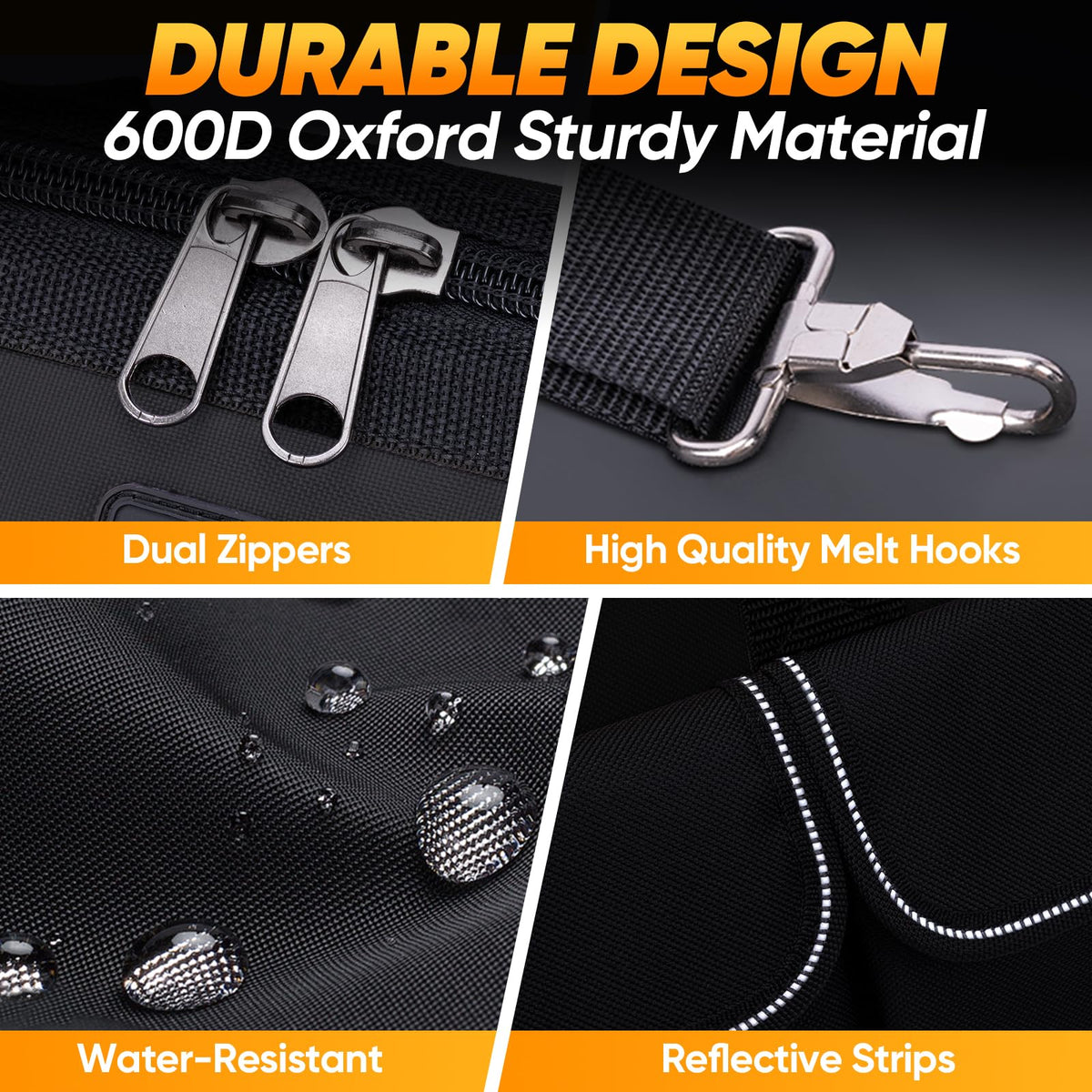 TICONN bag with eight exterior pockets for quick access