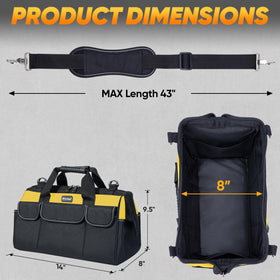 TICONN ergonomic handle and padded shoulder strap reduce carrying fatigue.