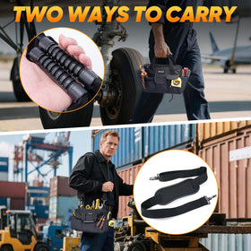 TICONN ergonomic handle with padded strap eases transport of heavy tools