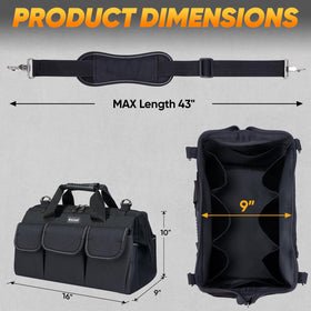TICONN tool bag ergonomic handle for comfortable lifting.