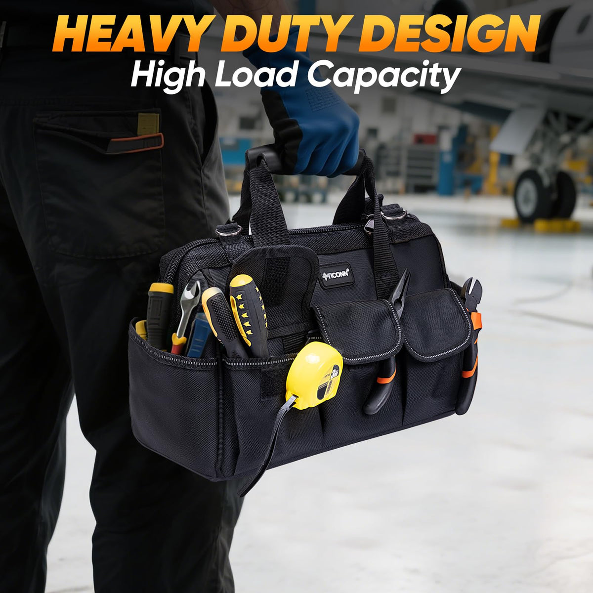 TICONN general-purpose tool bag for home or professional use