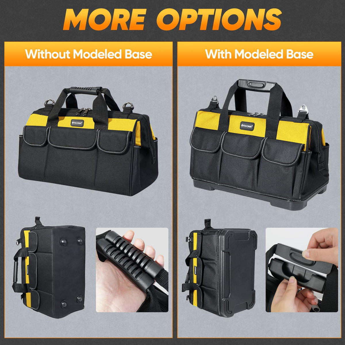 TICONN reflective strips enhance night visibility for safer carry.