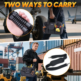 TICONN tool bag reflective strips boost visibility at night.