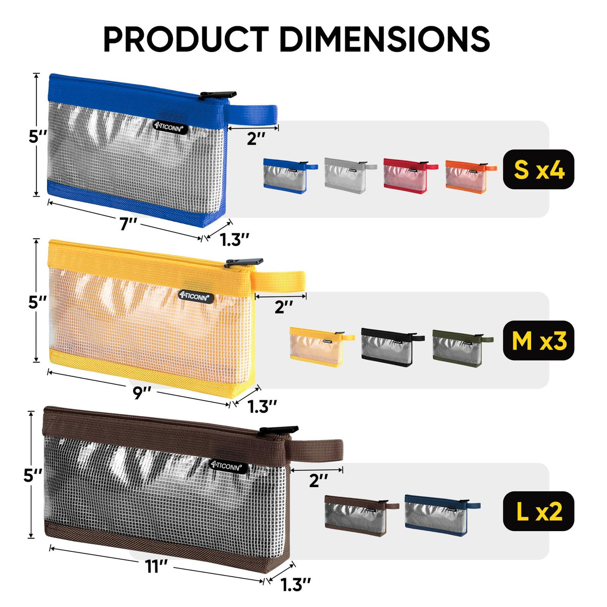 TICONN tool pouch side pocket keeps items organized on the go