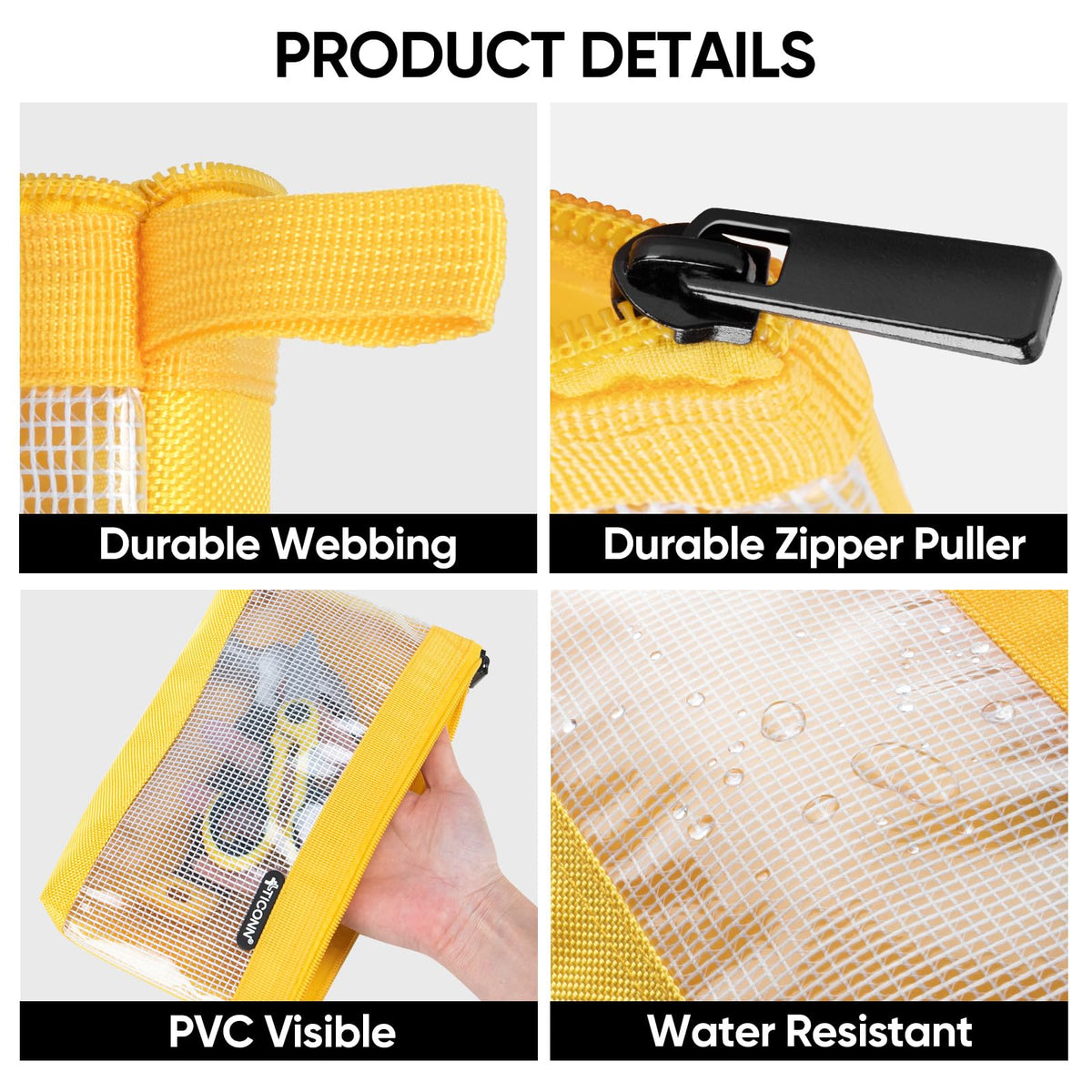 TICONN tool pouch transparent front highlights quick tool visibility