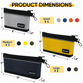 TICONN 7-inch zipper tool pouch ready for small tools