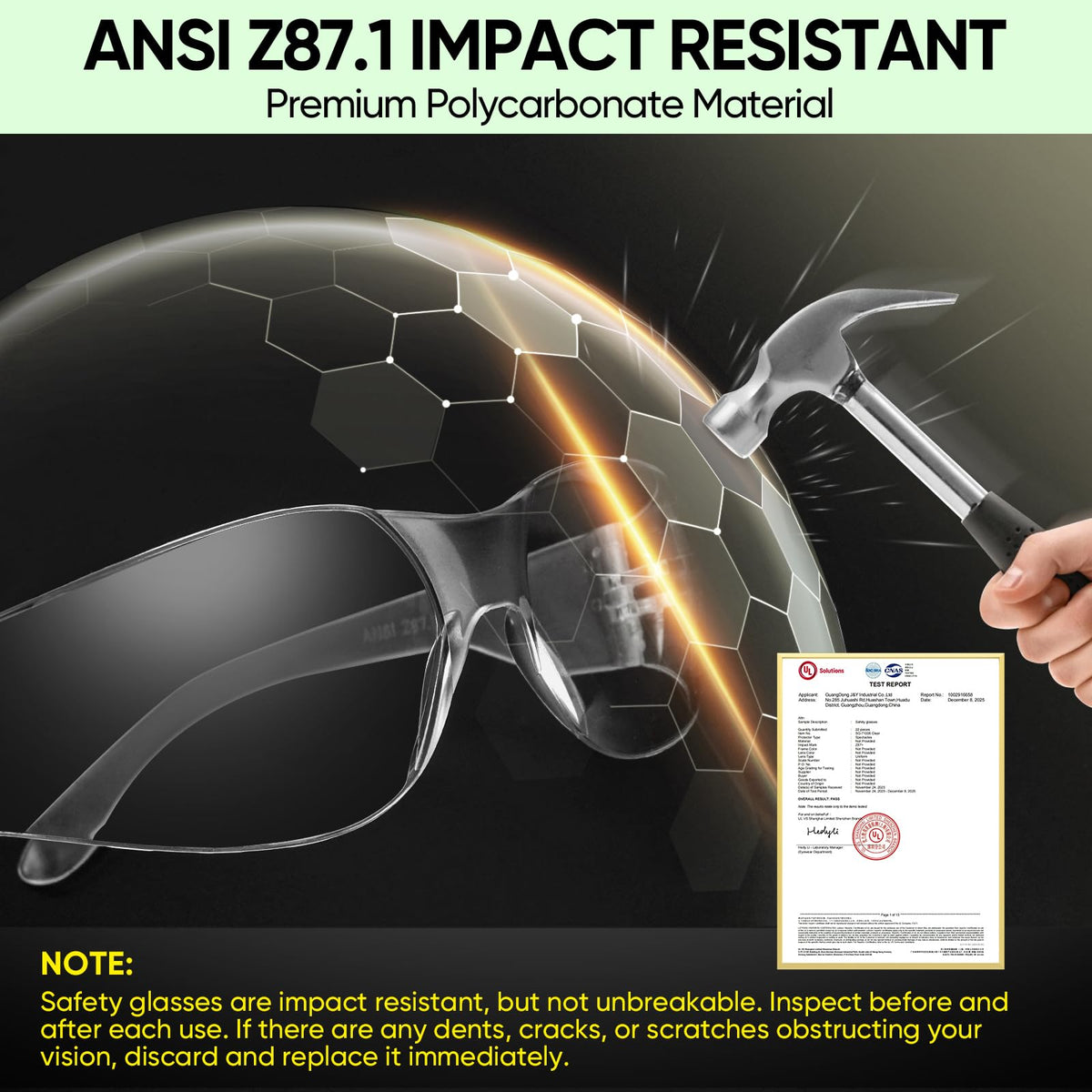TICONN unisex fit safety glasses comfortably fit most faces for long wear.
