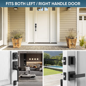 TICONN matte black hardware suited for urban entryways and contemporary doors.