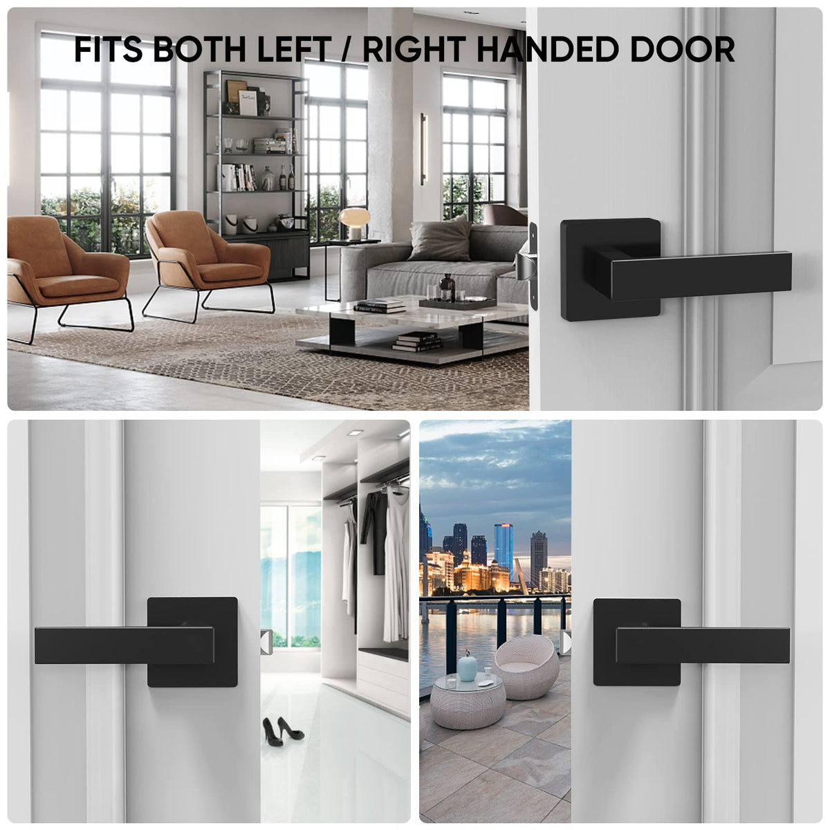TICONN square handles suit bathrooms, bedrooms, offices, and other spaces.