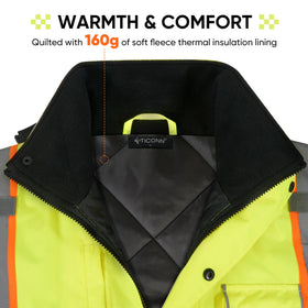 TICONN two-inch reflective strip detail emphasizes high visibility in low light
