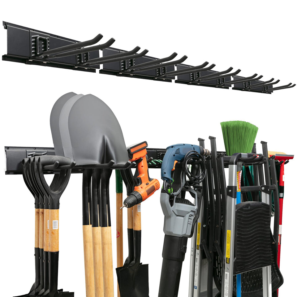 TIDYME garage tool organizer wall mount shown in full-length view for a tidy workspace.