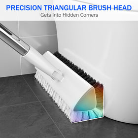 Tidytale grout brush with a 180-degree rotating head reaches tight corners.