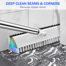 Tidytale grout brush uses stiff PP bristles to scrub away grime.