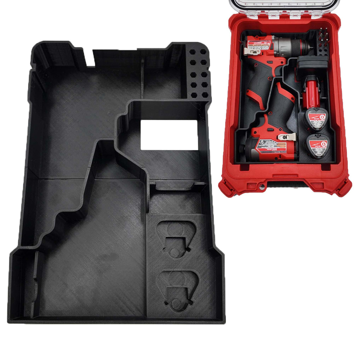 TidyTool liner shows the M12 Gen 3 battery slot for quick swaps