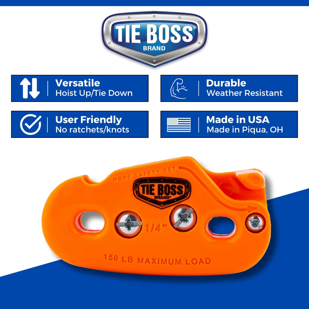 Tie Boss weather-resistant nylon body resists rust and corrosion.