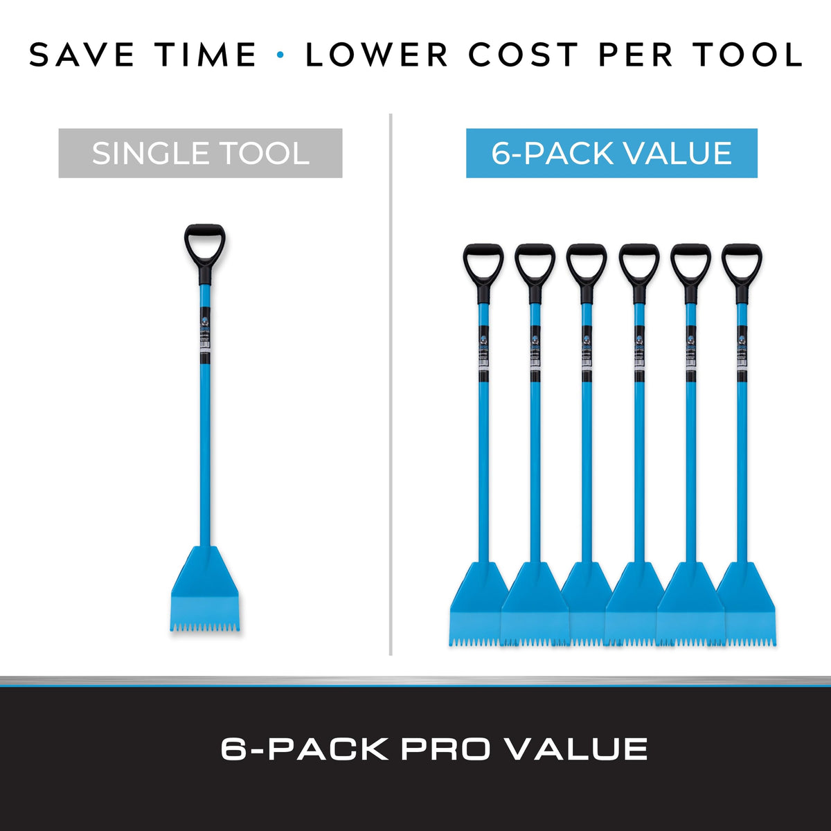 Tie Down El Burro Shingle Shovel blue finish stands out for quick tool returns.