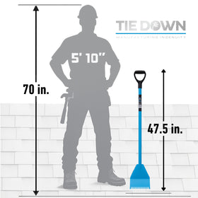 Tie Down El Burro Shingle Shovel D-grip provides secure control on slopes.