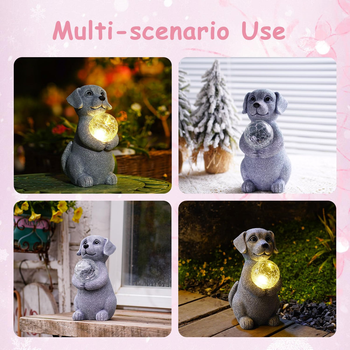 Tiejiajiang charming statue blends a dog figure with a gazing ball.