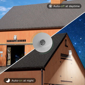 TIERONE yard light in use at dusk illuminating a large area