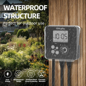 TiFFCOFiO digital timer large display for easy reading outdoors.