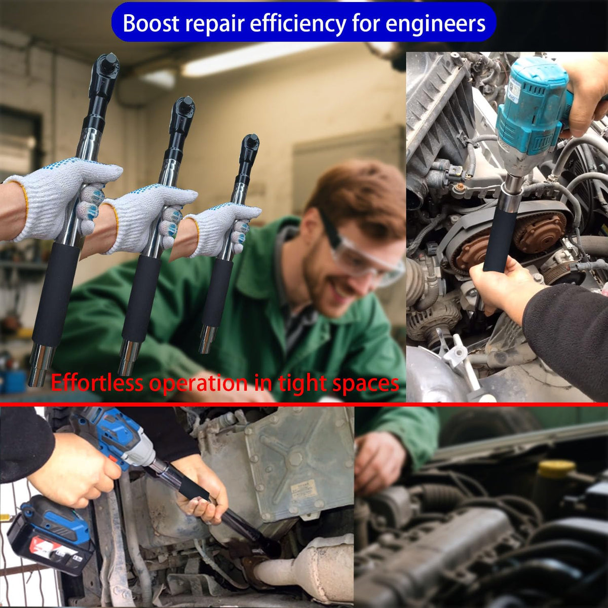 Tigbrother Offset Wrench Extender anti-slip grip resists oil and moisture.