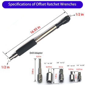 Tigbrother Offset Wrench Extender slim neck reaches narrow gaps.