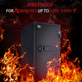 TigerKing fireproof safe digital keypad lock enables quick secure access.