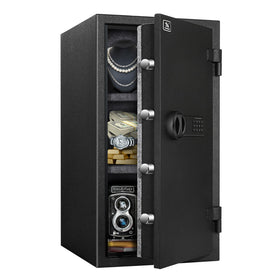 TigerKing fireproof safe front view for durable home security.