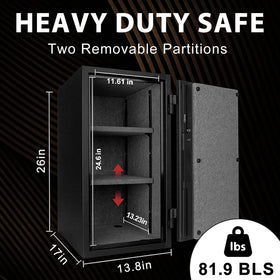TigerKing fireproof safe thick steel body for added durability.