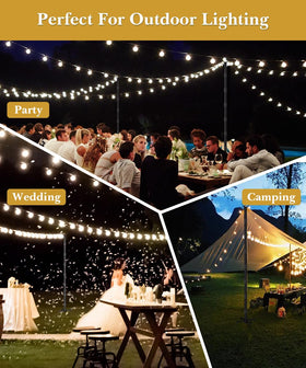 Tigerden string light poles add backyard decor and seasonal ambiance.