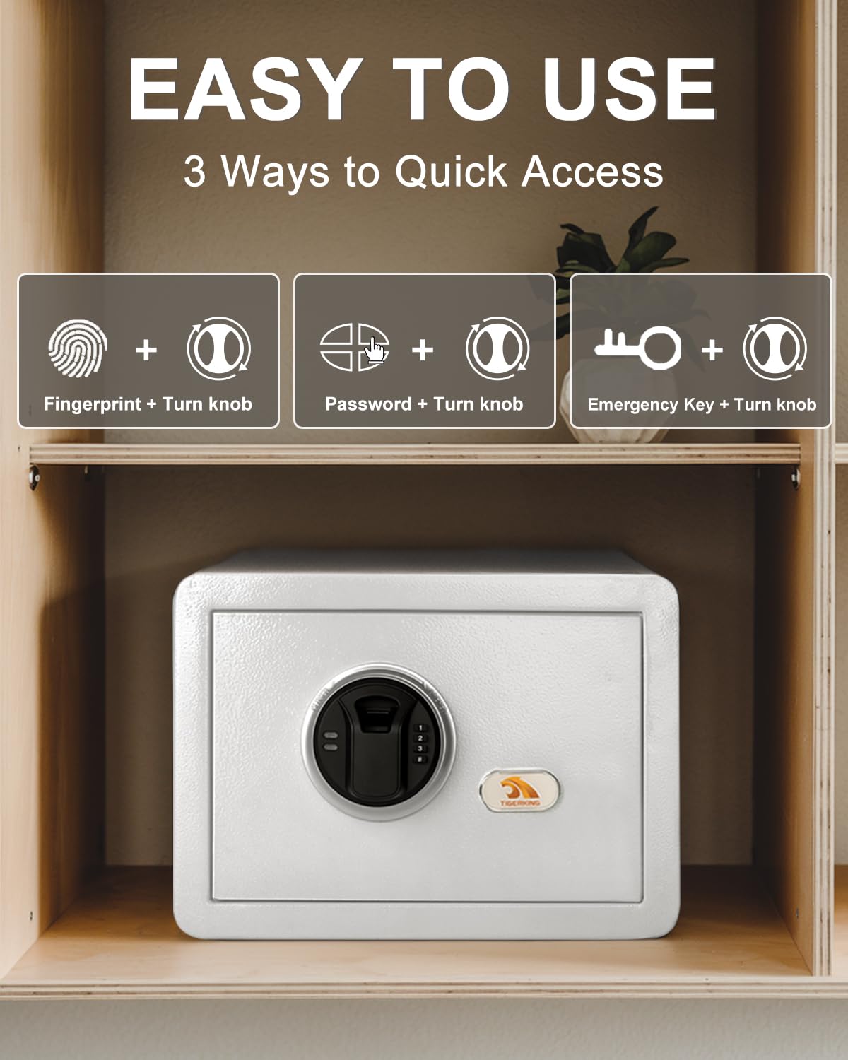 TigerKing pry-resistant door and concealed hinges for added security