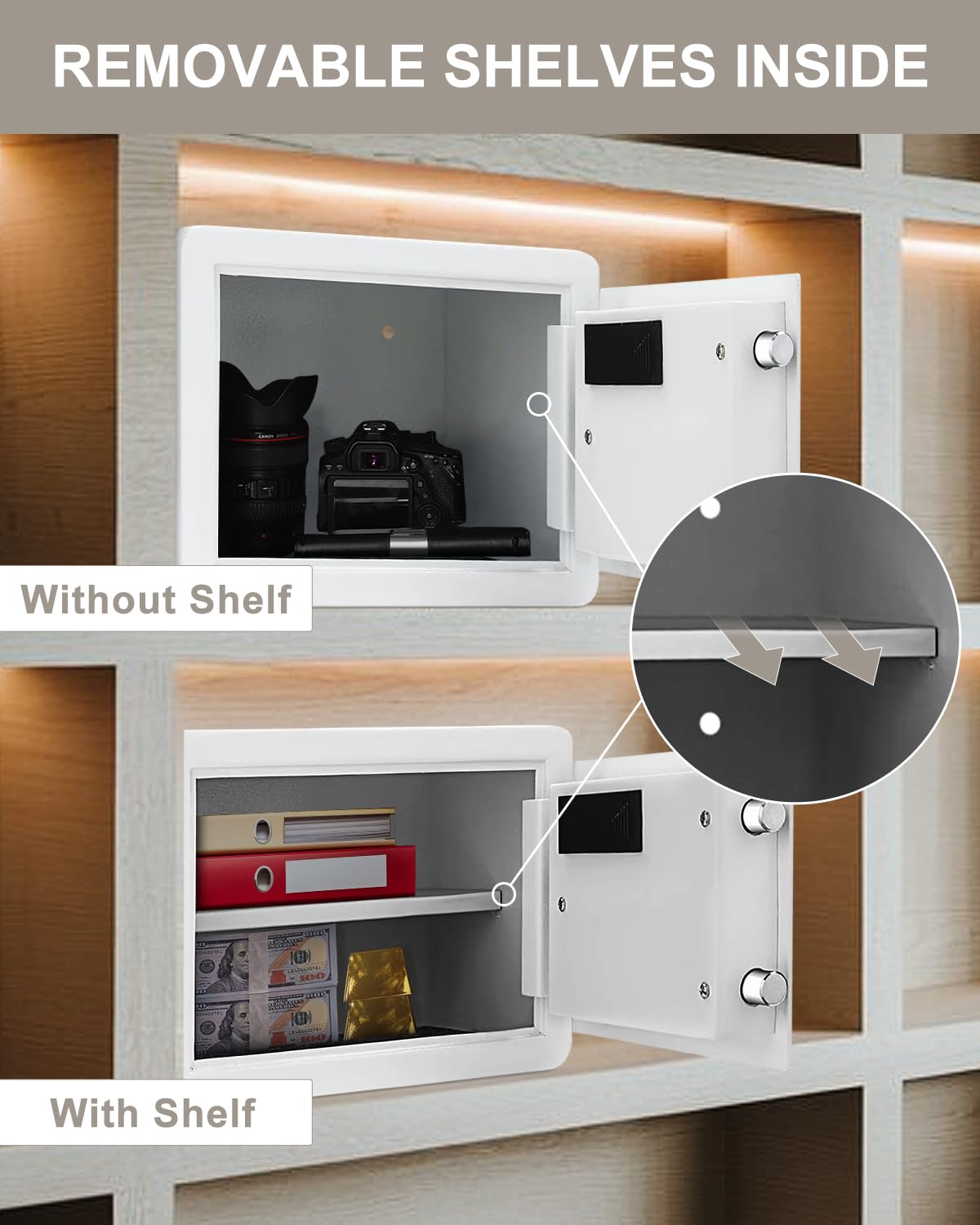 TIGERKING dorm room white safe fits tight living spaces.