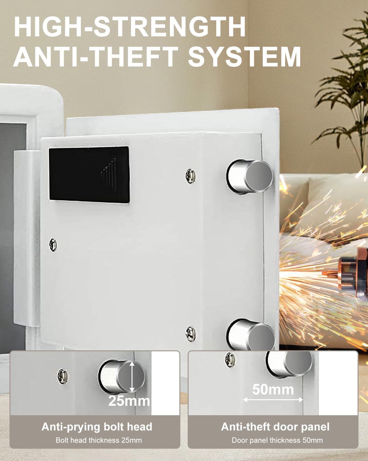 TIGERKING small safe with anti-theft bolts ensures sturdy mounting.