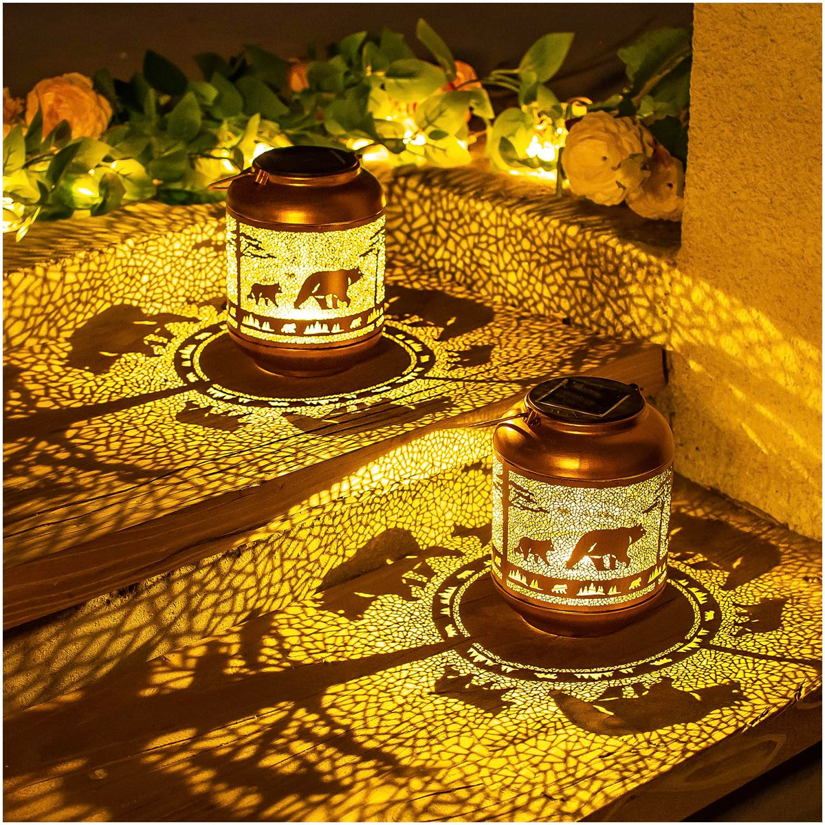 TIGGSY bear solar lantern IP65 durable metal for weather-ready lighting