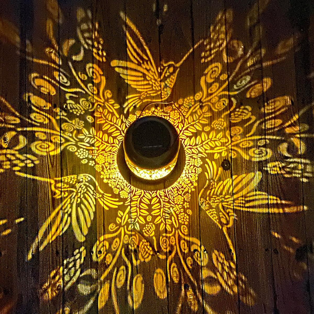 TIGGSY hanging solar lantern with bronze finish enhances outdoor décor