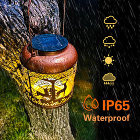 TIGGSY IP65 waterproof lantern withstands rain for year-round outdoor use.