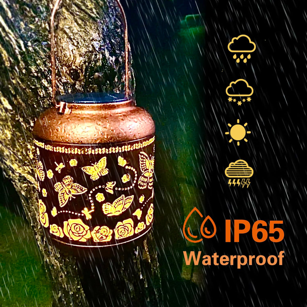 TIGGSY patio and garden path lantern adds decorative glow.