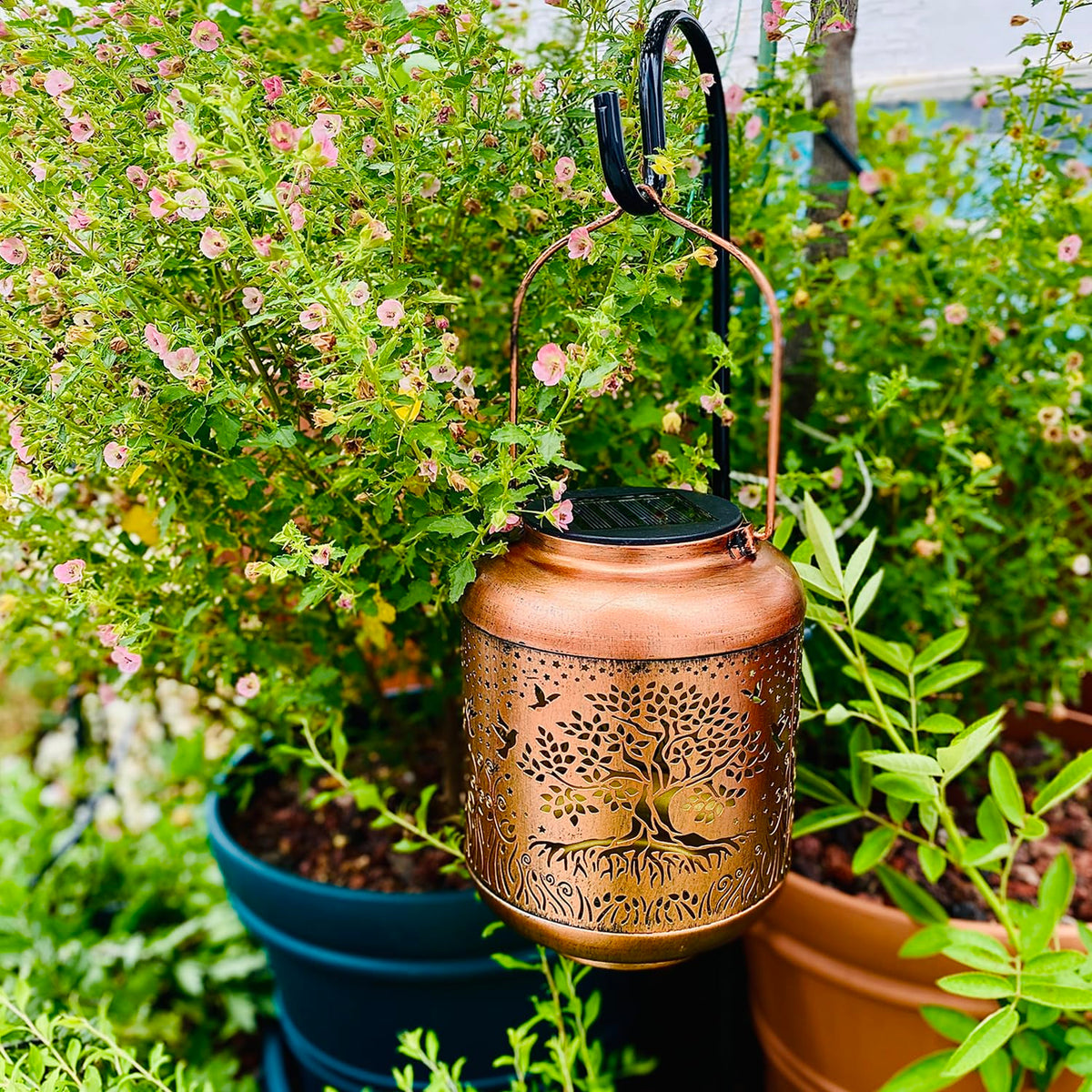 TIGGSY Tabletop lantern offers portable mood lighting for paths.