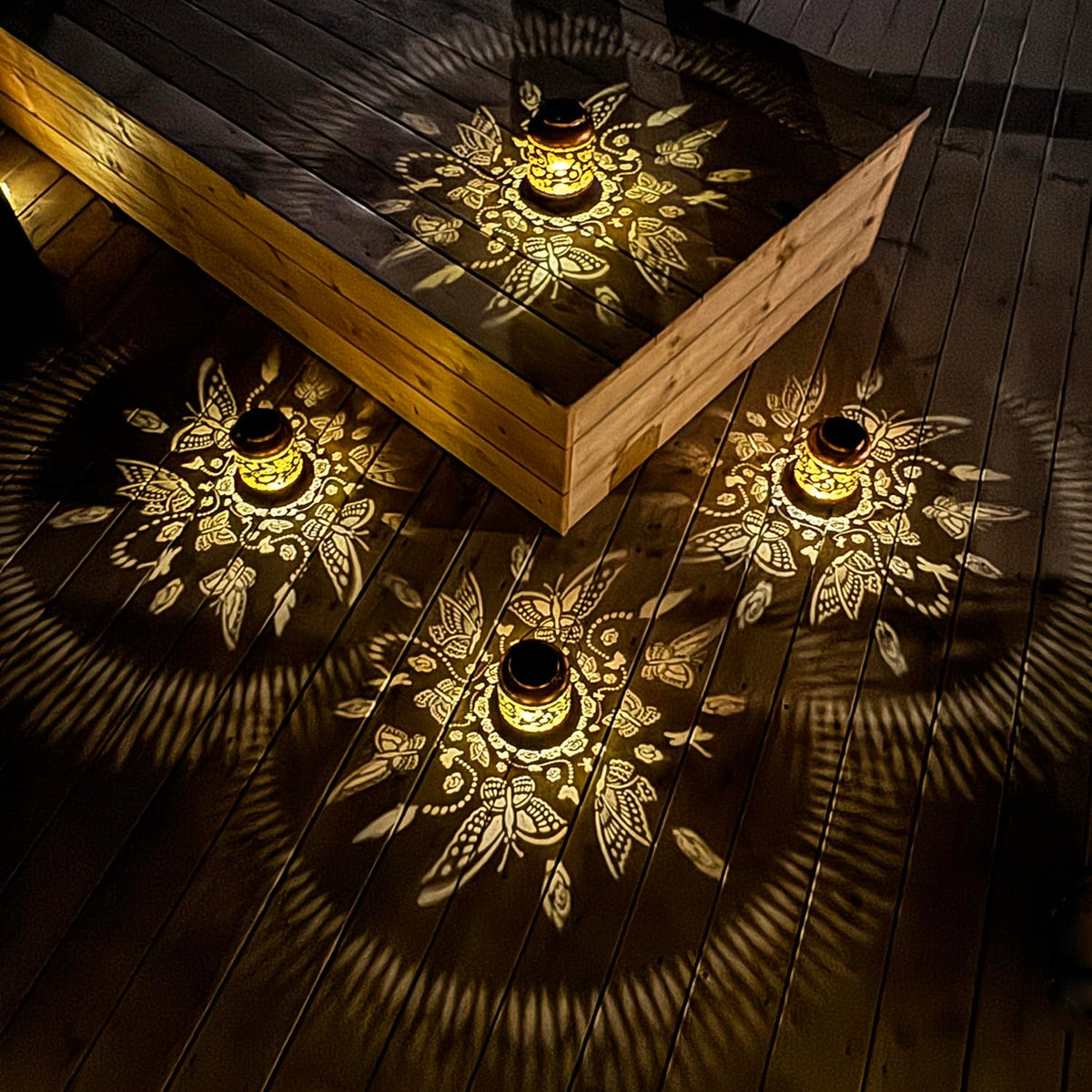 TIGGSY warm ambient light enhances patios and walkways.