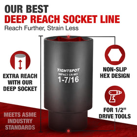 TIGHTSPOT anti-rounding 6-point design helps minimize bolt rounding during high torque.