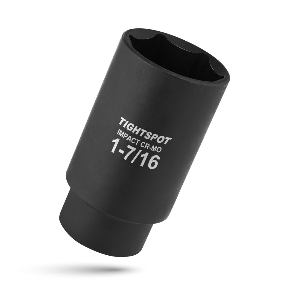 TIGHTSPOT 1/2 in drive socket with 1-7/16 in depth for hard-to-reach fasteners.