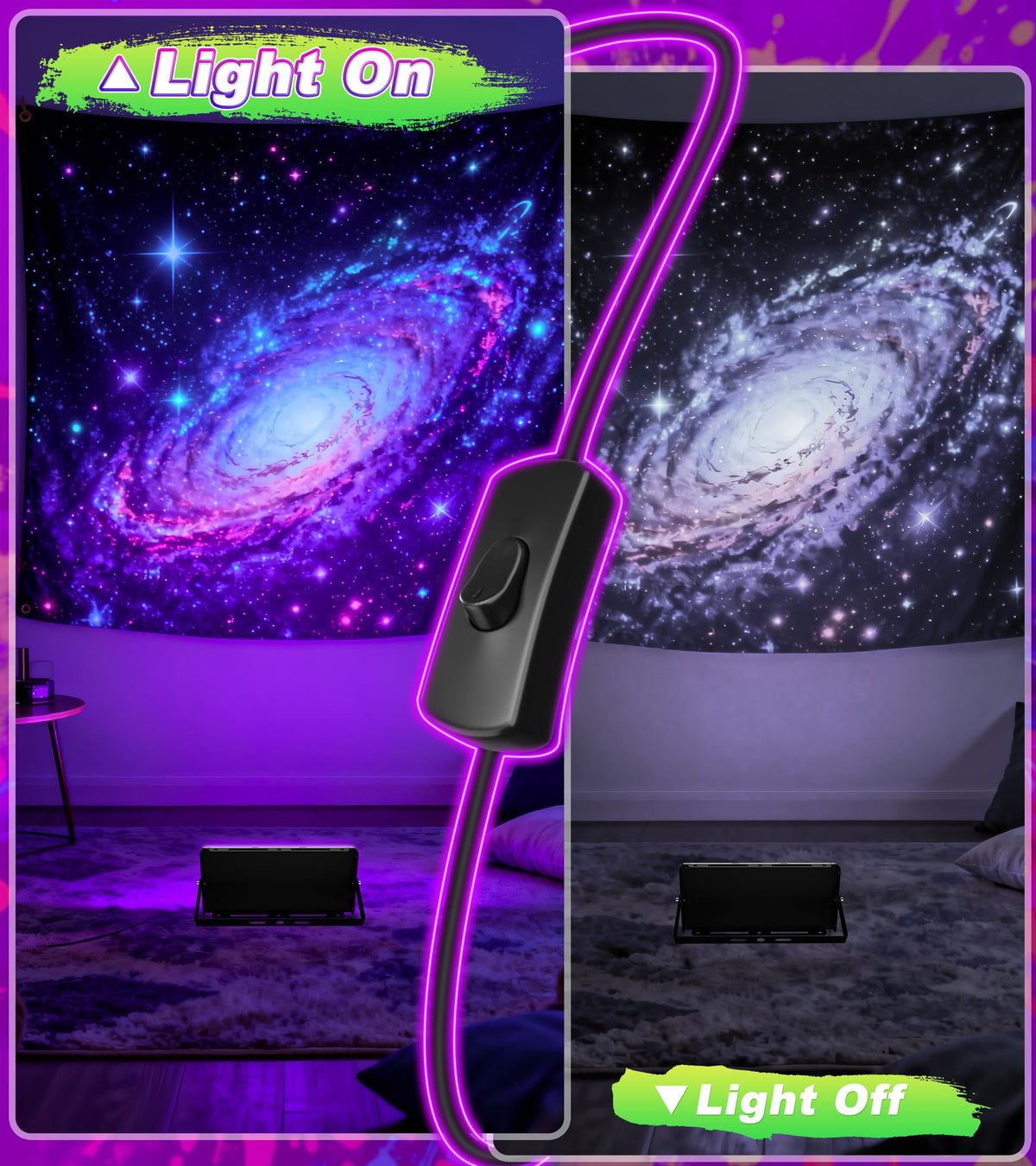 TigQiang built-in six-foot cord and on/off switch for convenient placement.