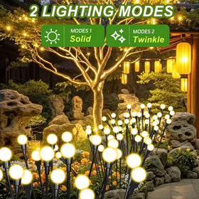 Tigrelight 4 pack solar firefly lights along front yard path