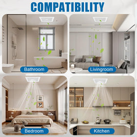 TIHCXNY BP90 white finish blends with modern bathrooms and ceilings.