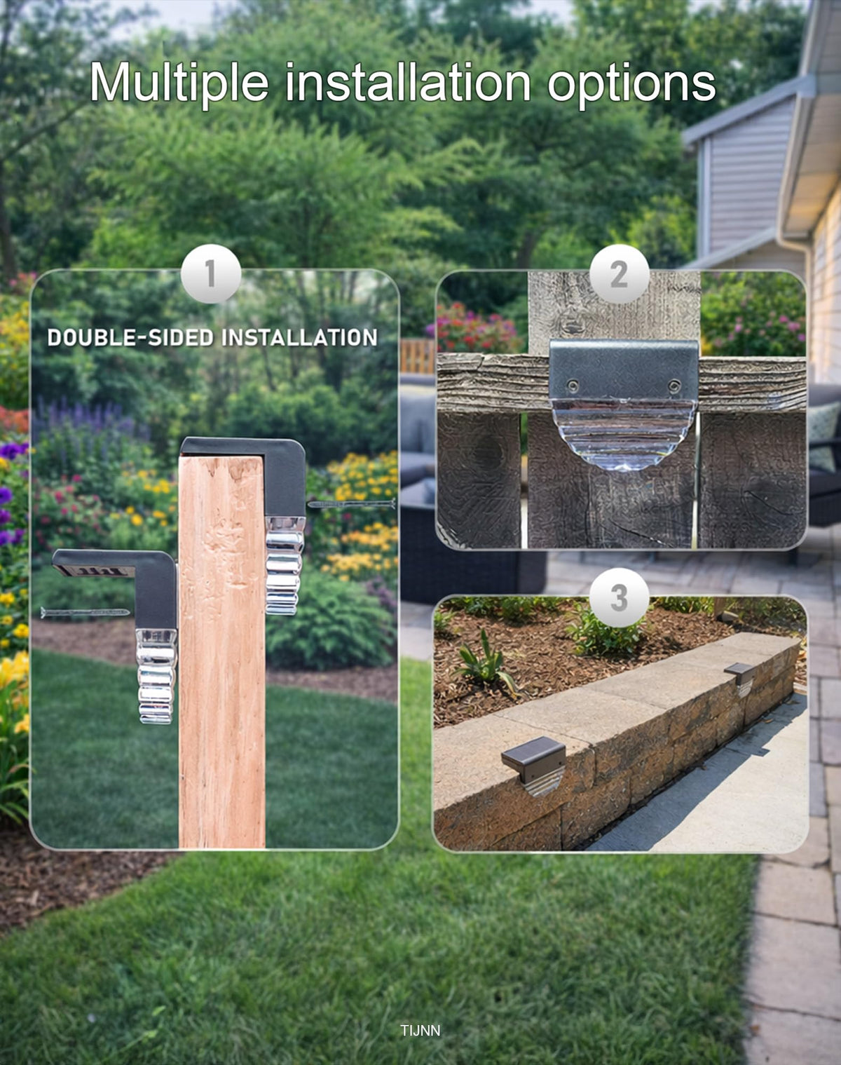 TIJNN deck light IP65 waterproof for all-weather durability and reliable night lighting.