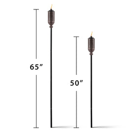 TIKI Cabos bronze torch in 50-inch garden mode for intimate patio lighting